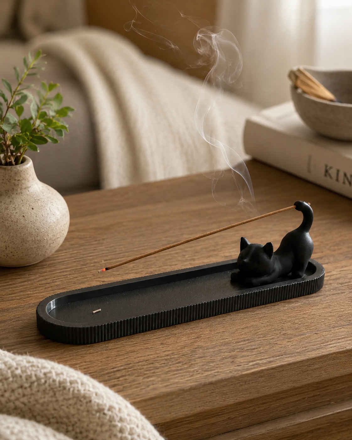 Stretching Cat Incense Tray 2