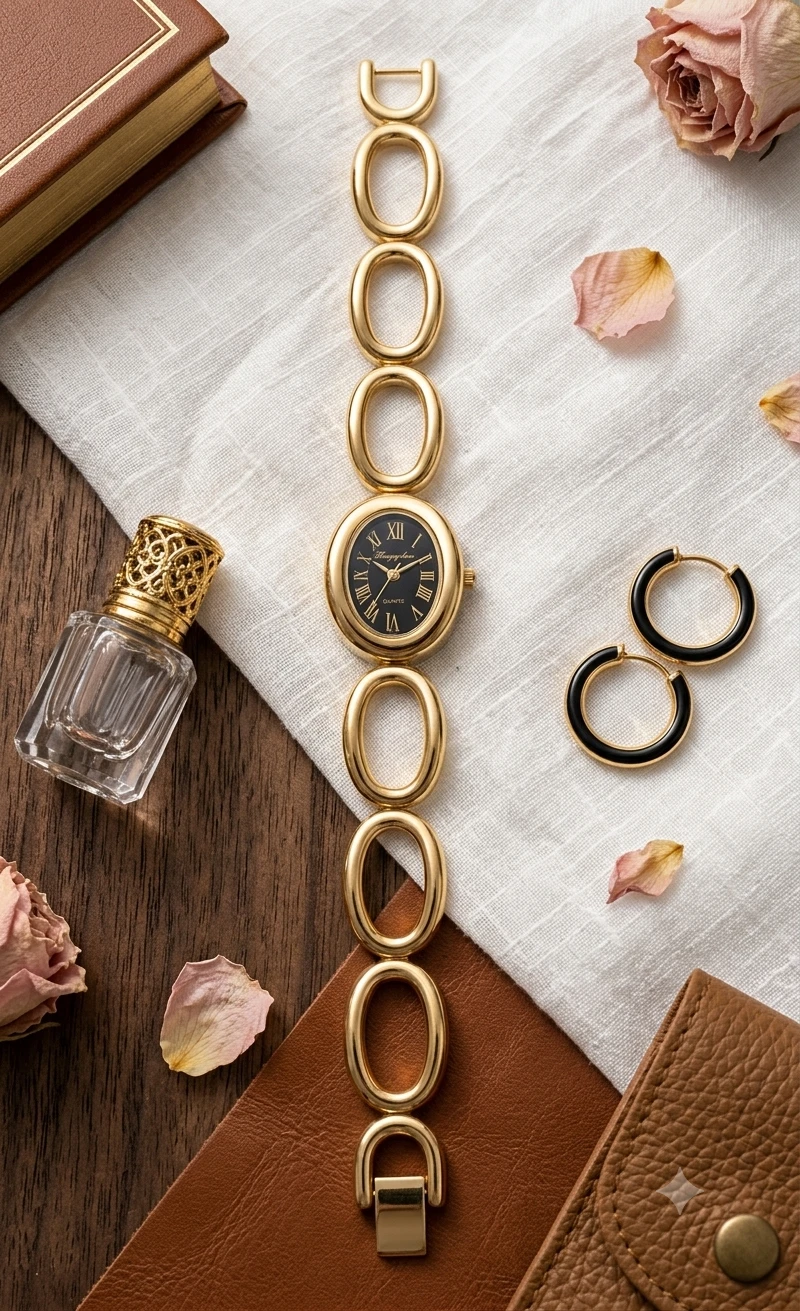 Verdant Links Gold-Plated Watch (Black)
