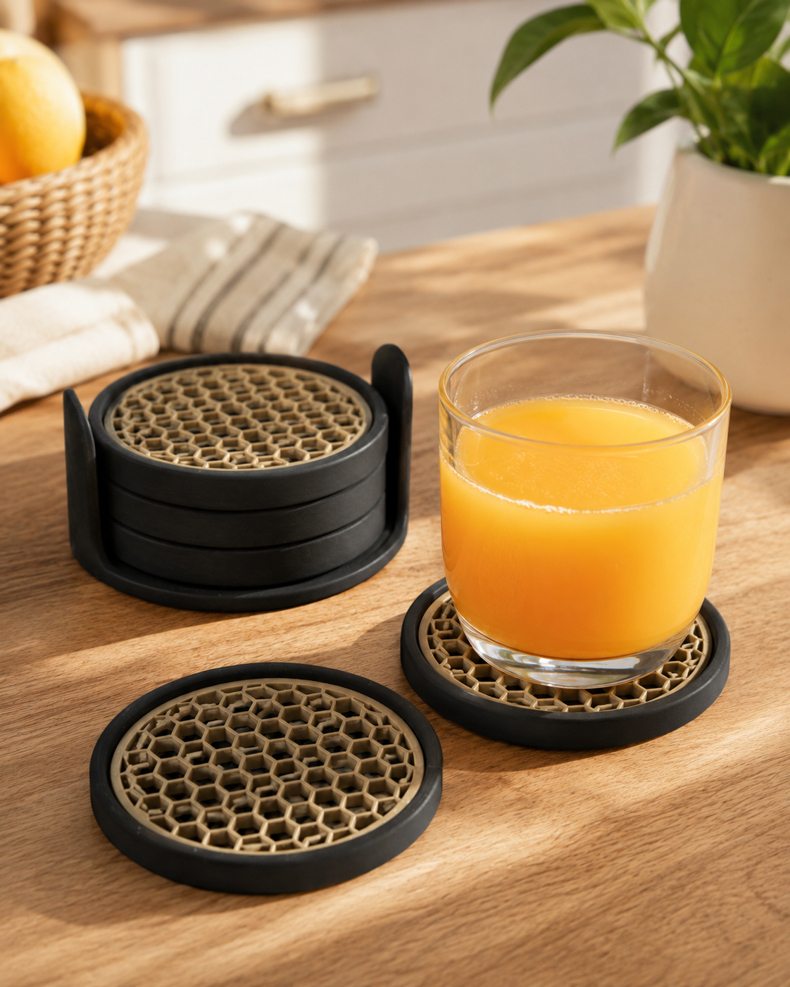 Round Bee-hive  Coasters 3