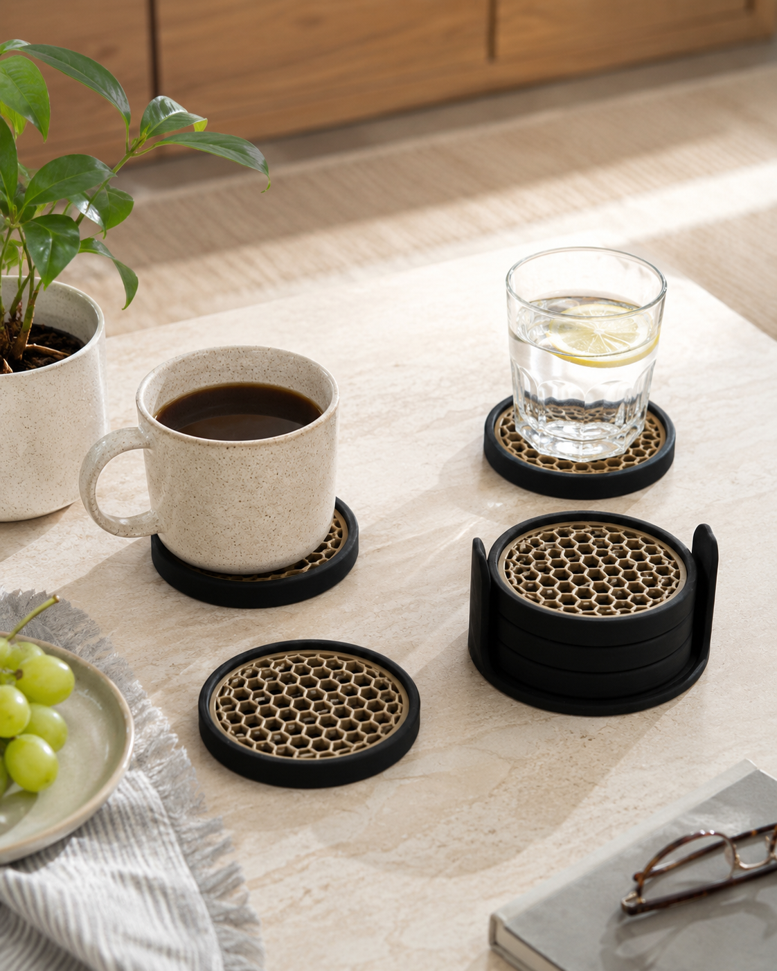 Round Bee-hive  Coasters 2