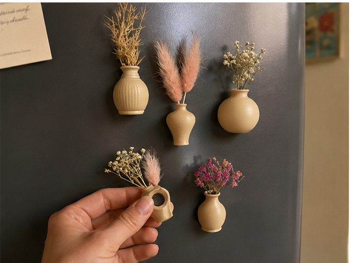 Refrigerator Magnets Tiny Vases 2
