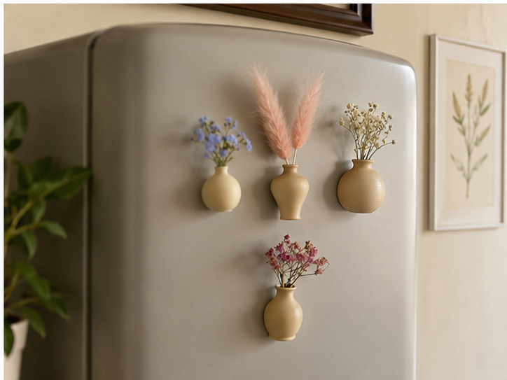 Refrigerator Magnets Tiny Vases 3